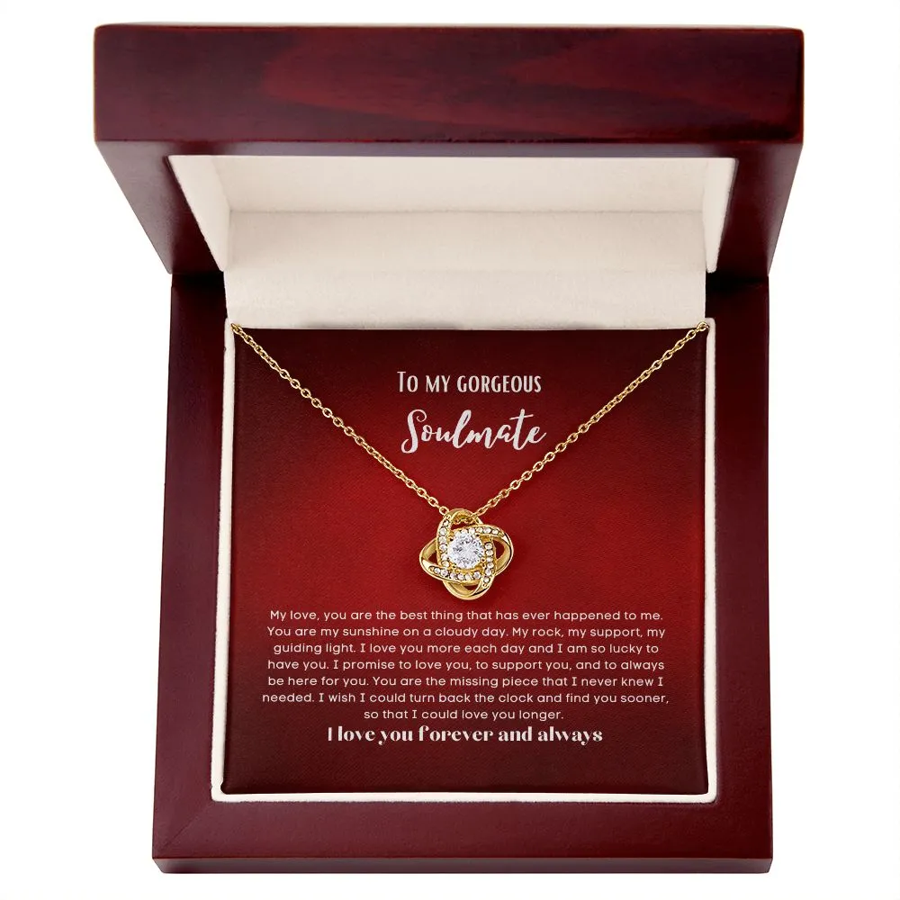 love knot earing To my soulmate necklace gift for anniversary or Valentine's ay
