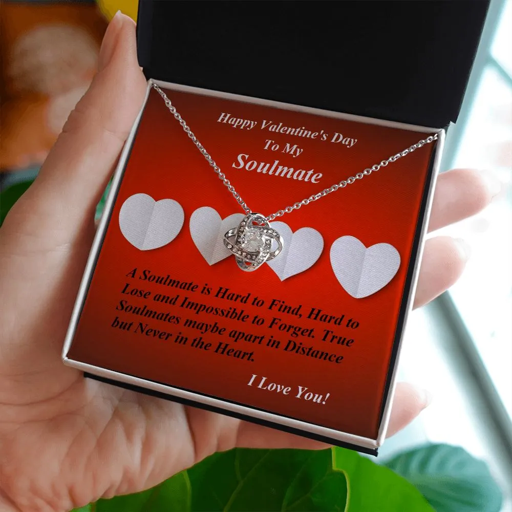 Love Knot Necklace, For Soulmate, Girlfriend, Wife, Valentine's Day, Custom Message Card