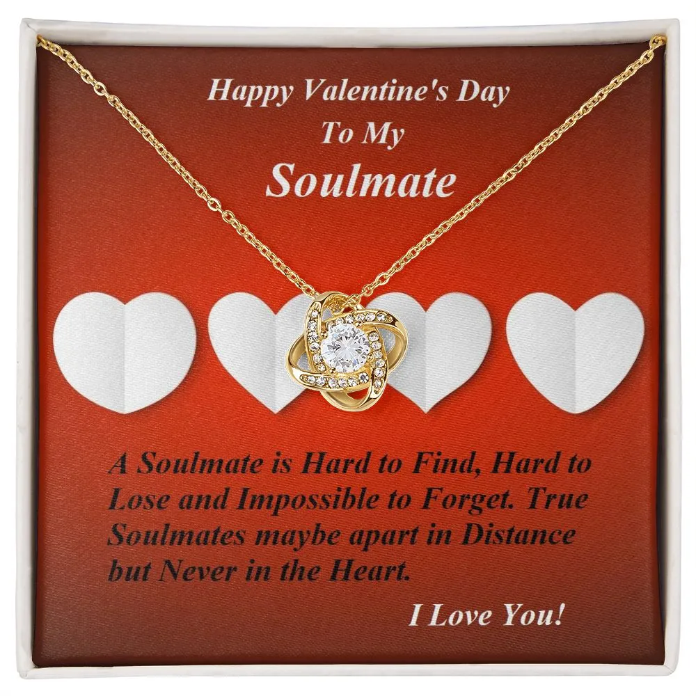 Love Knot Necklace, For Soulmate, Girlfriend, Wife, Valentine's Day, Custom Message Card