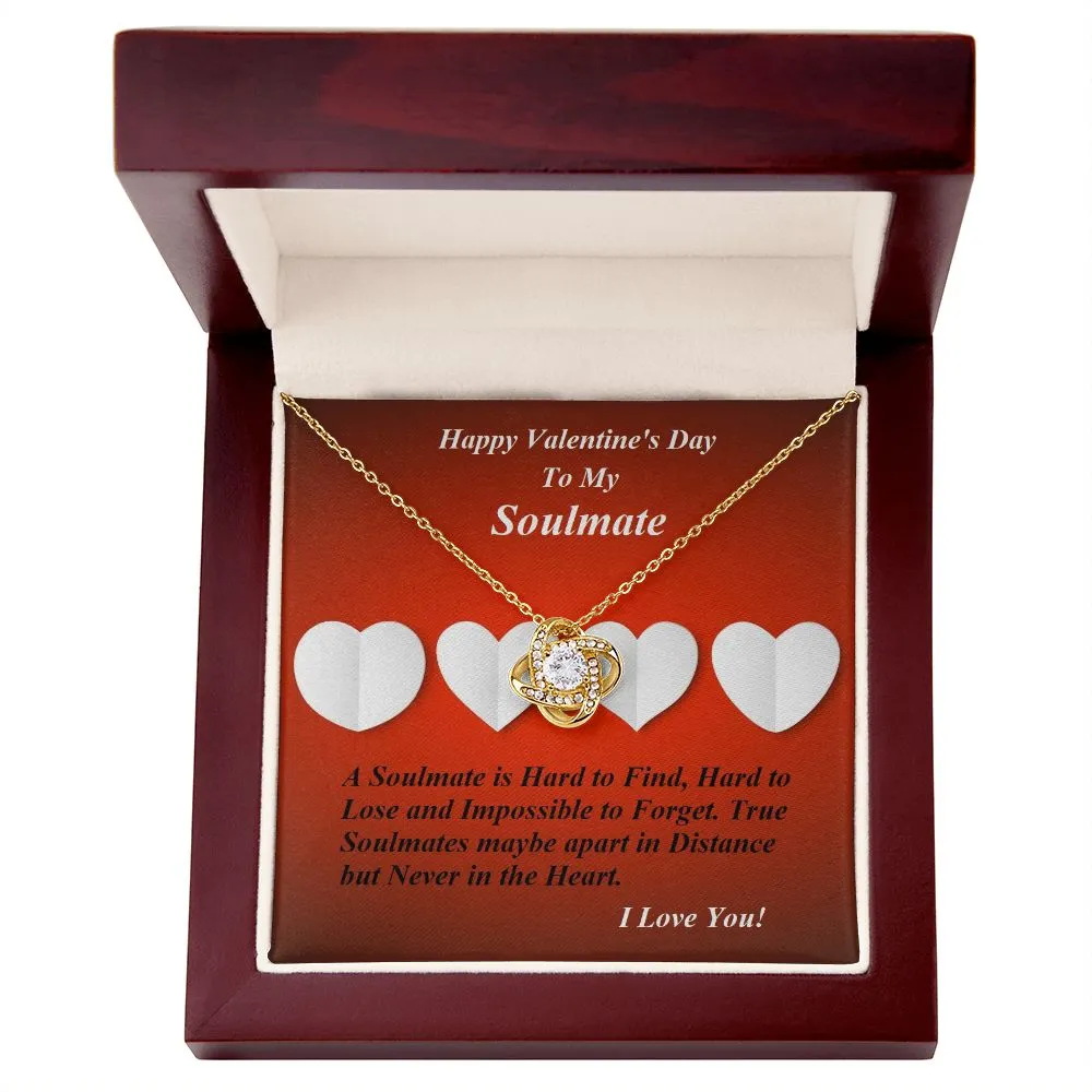 Love Knot Necklace, For Soulmate, Girlfriend, Wife, Valentine's Day, Custom Message Card