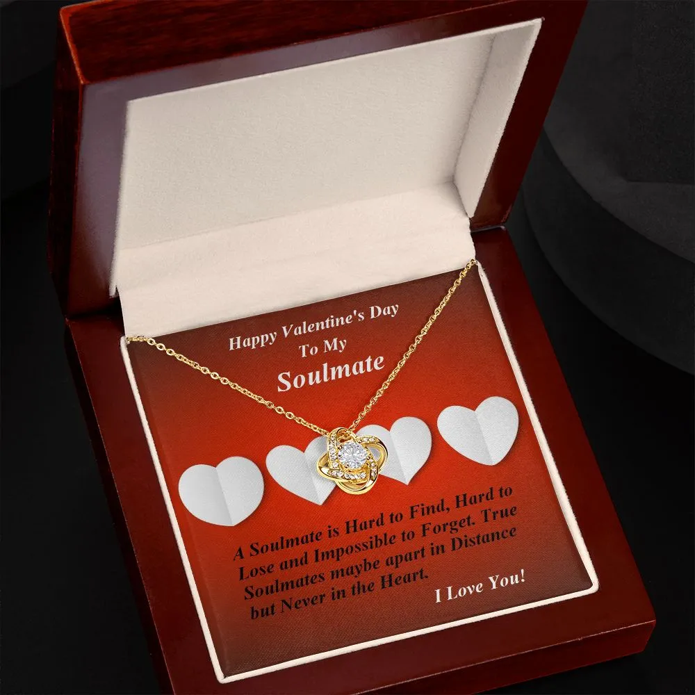 Love Knot Necklace, For Soulmate, Girlfriend, Wife, Valentine's Day, Custom Message Card