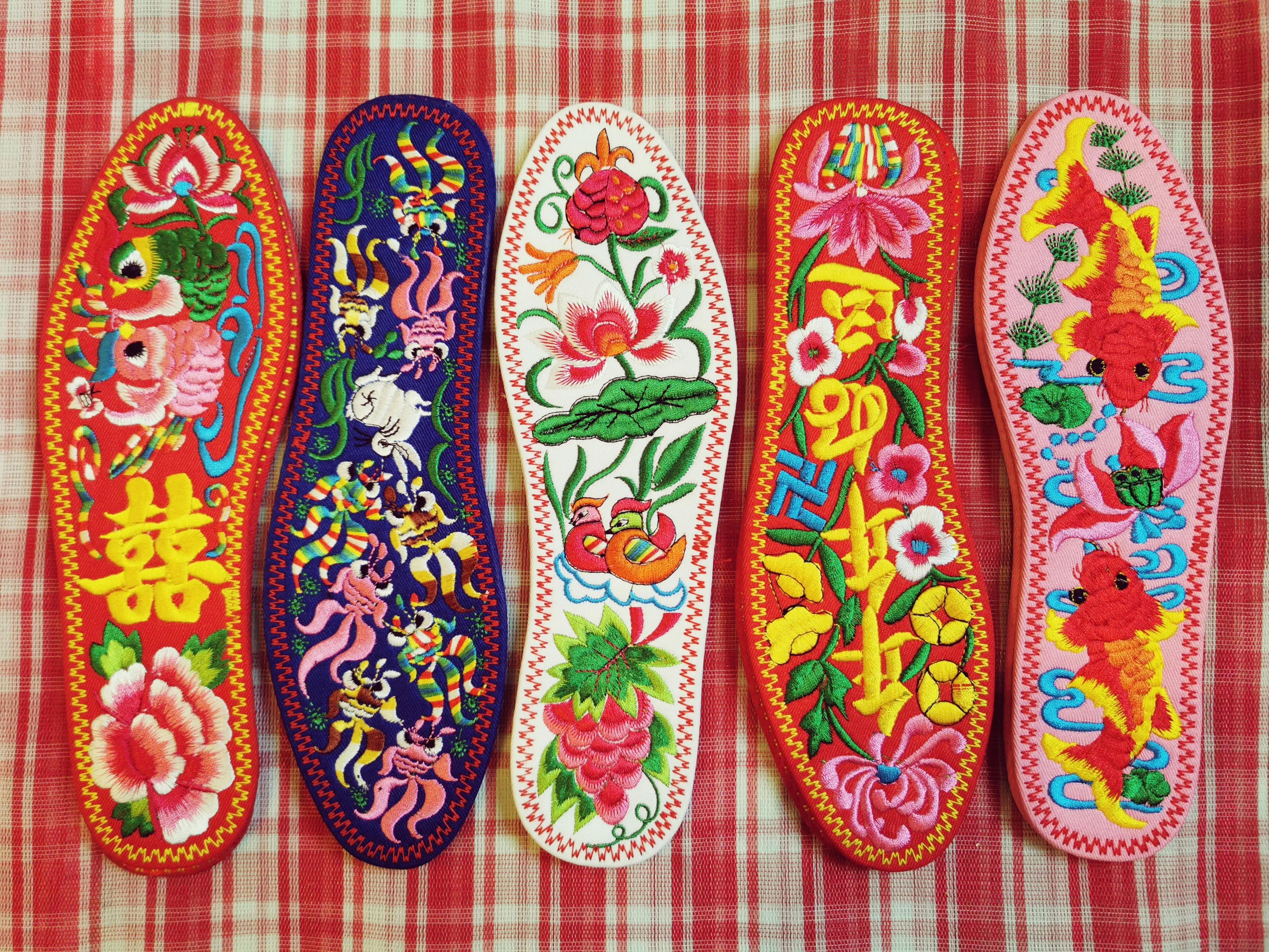 Lovely embroidered insoles