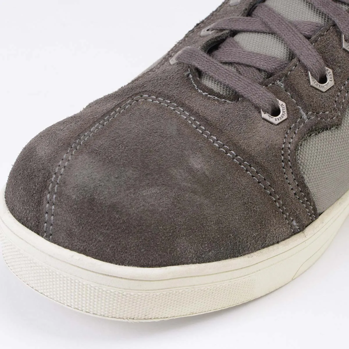 MBM9117 Men's Dark Grey Suede and Grey Canvas Street Riding Shoes w/ Dual Closure/Ankle Support
