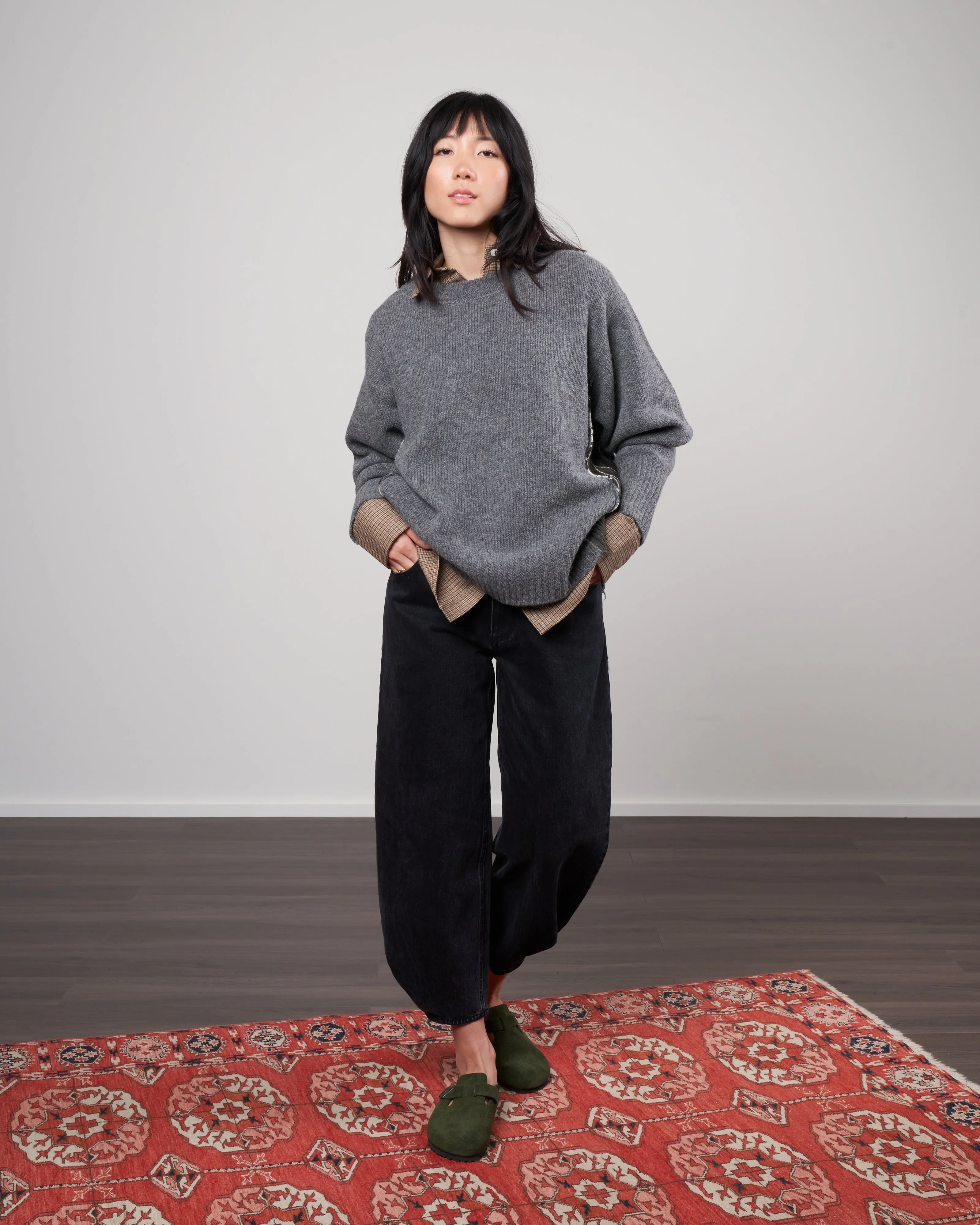 meaghan oversize sweater - flannel gray
