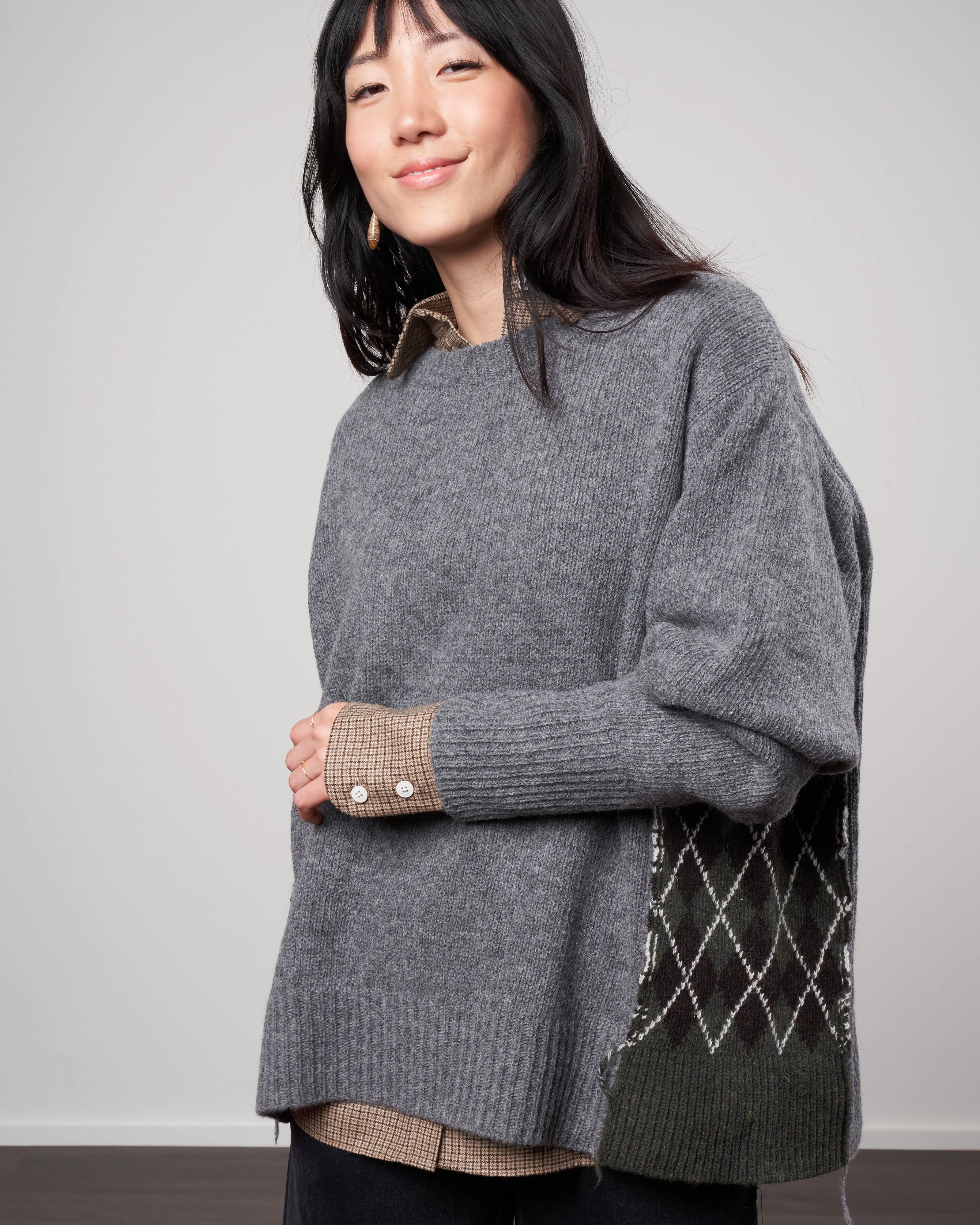 meaghan oversize sweater - flannel gray