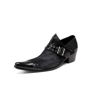 Men Oxfords Black Business Formal Shoes Buckle Wedding Shoes