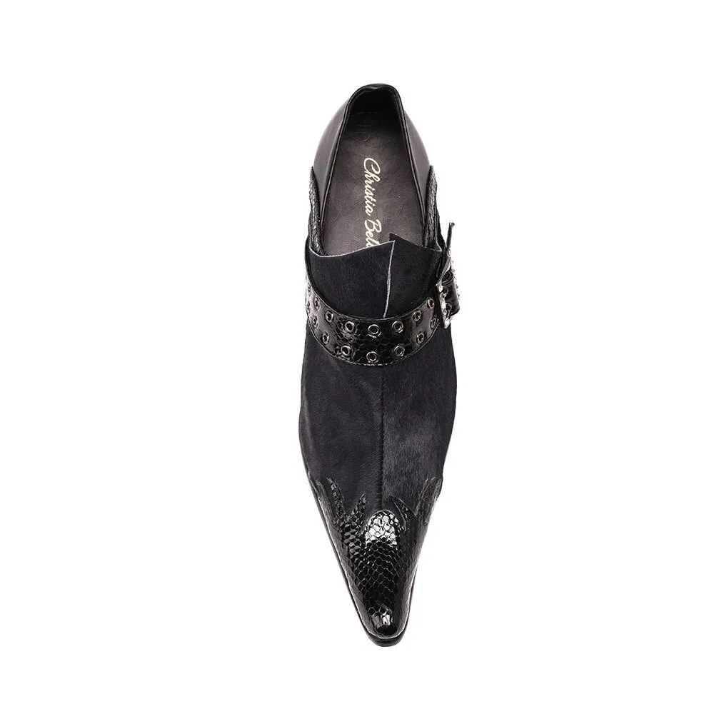 Men Oxfords Black Business Formal Shoes Buckle Wedding Shoes