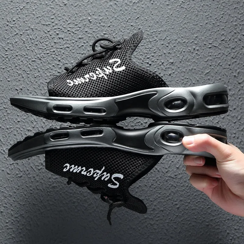 Men soft sole mesh  lace up slipper