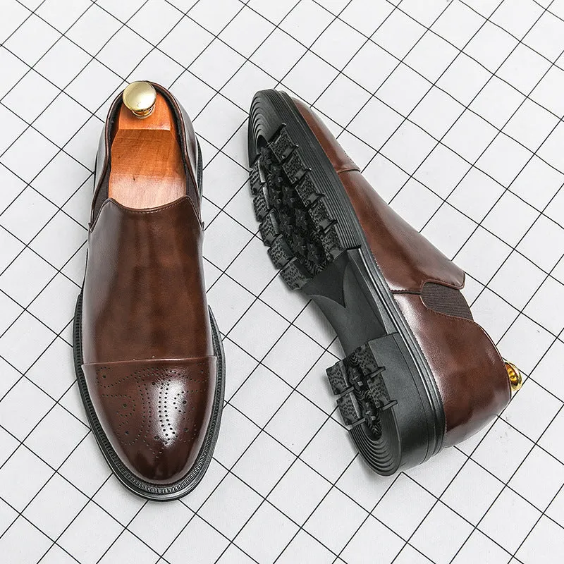 Men's Height Increasing Business Formal Wear Slip-on Lazy New Leather Shoes