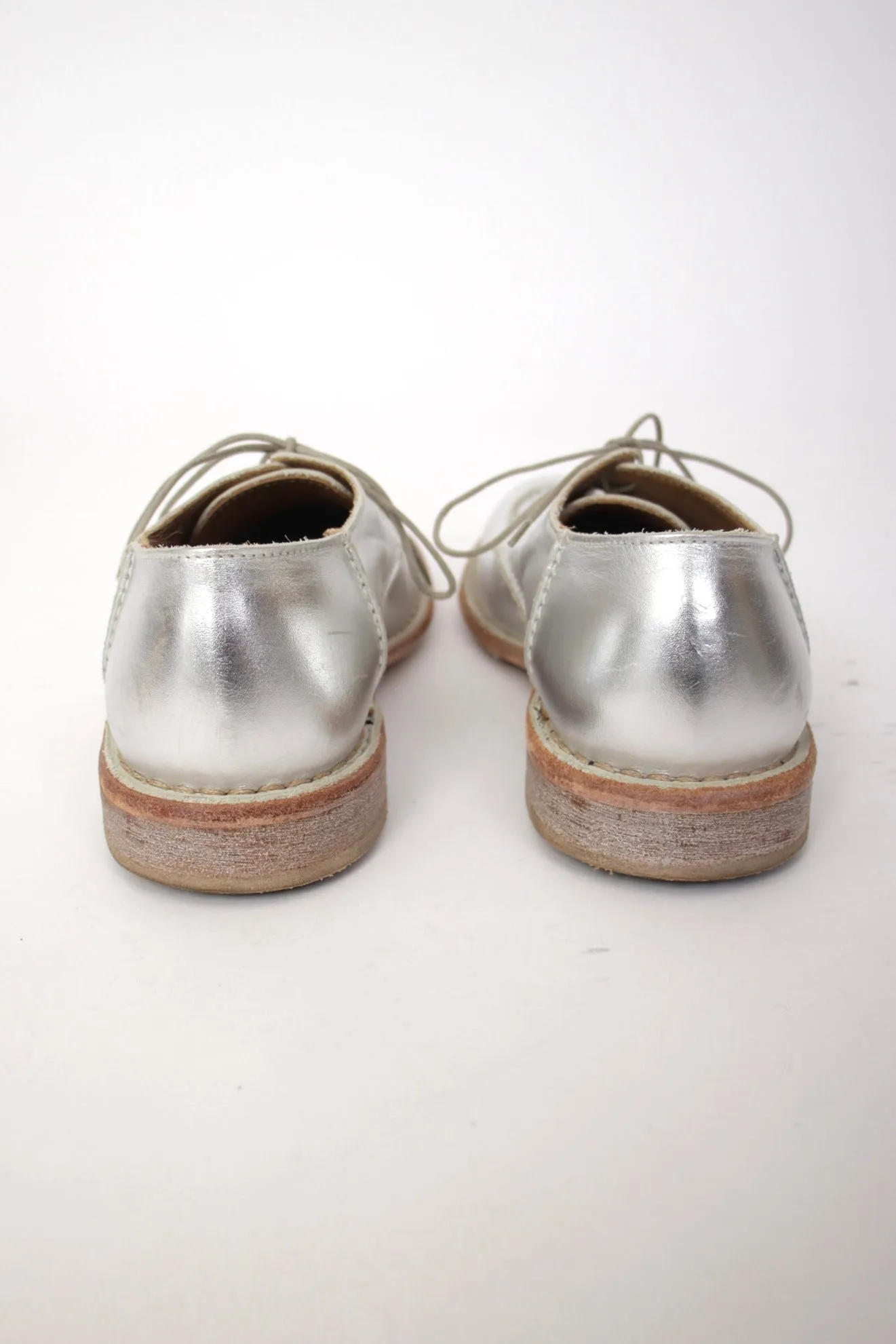 Moma Leather Metallic Silver Oxford