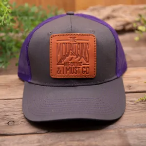 Mountains are Calling Leather Patch Hat