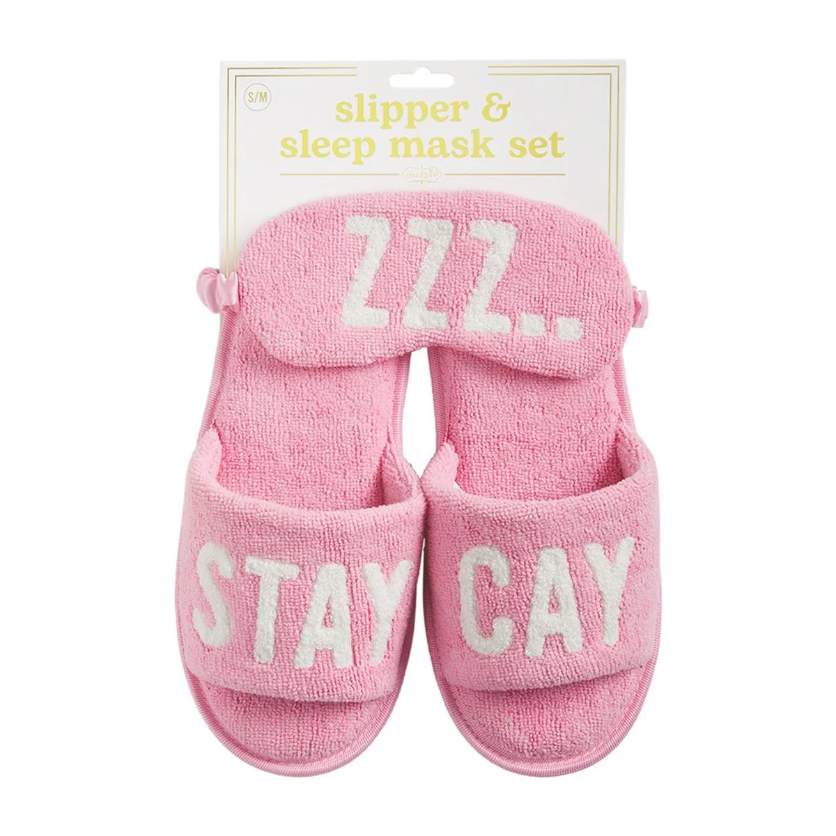 Mud Pie Slipper & Sleep Mask Set - Pink