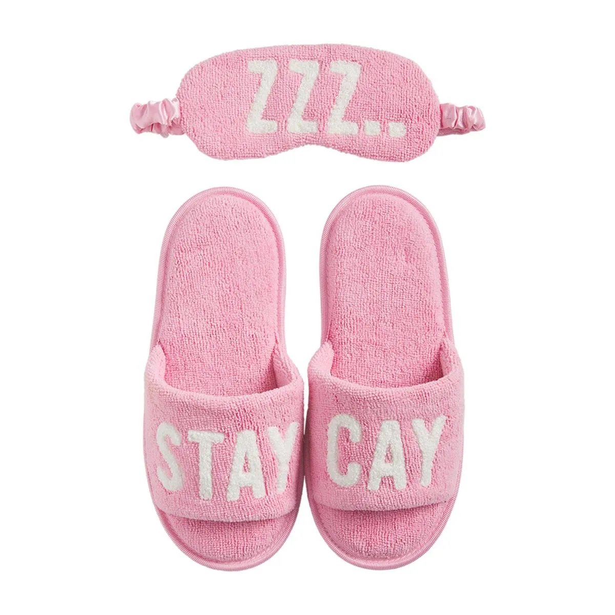 Mud Pie Slipper & Sleep Mask Set - Pink