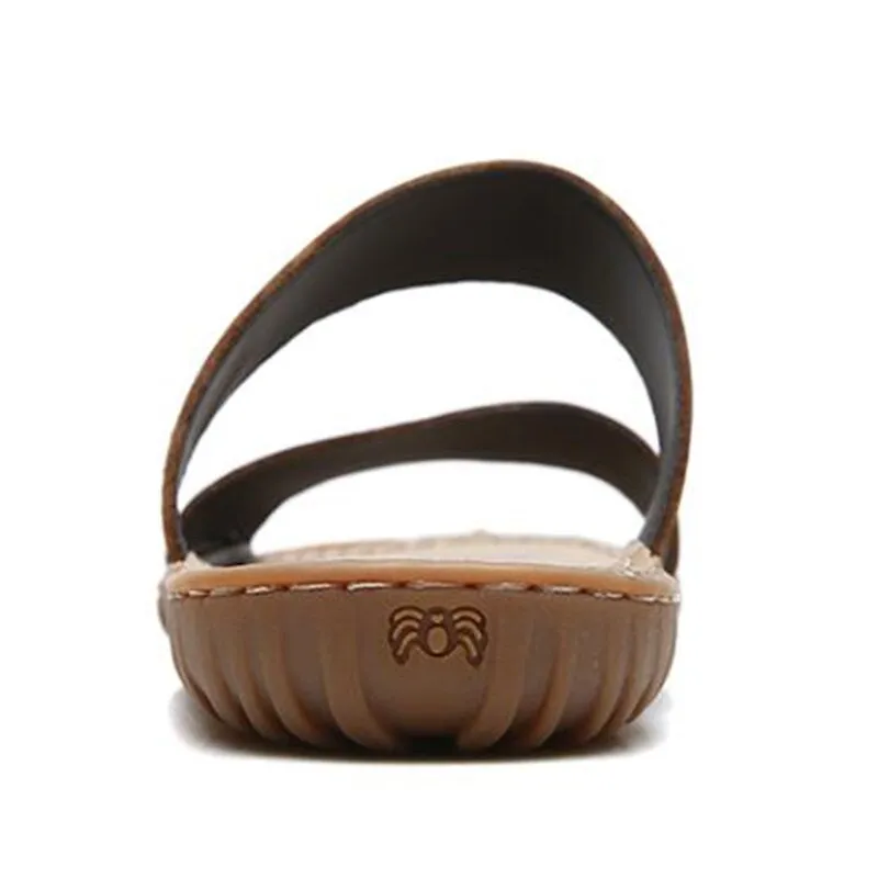 New Genuine Leather Men Slippers