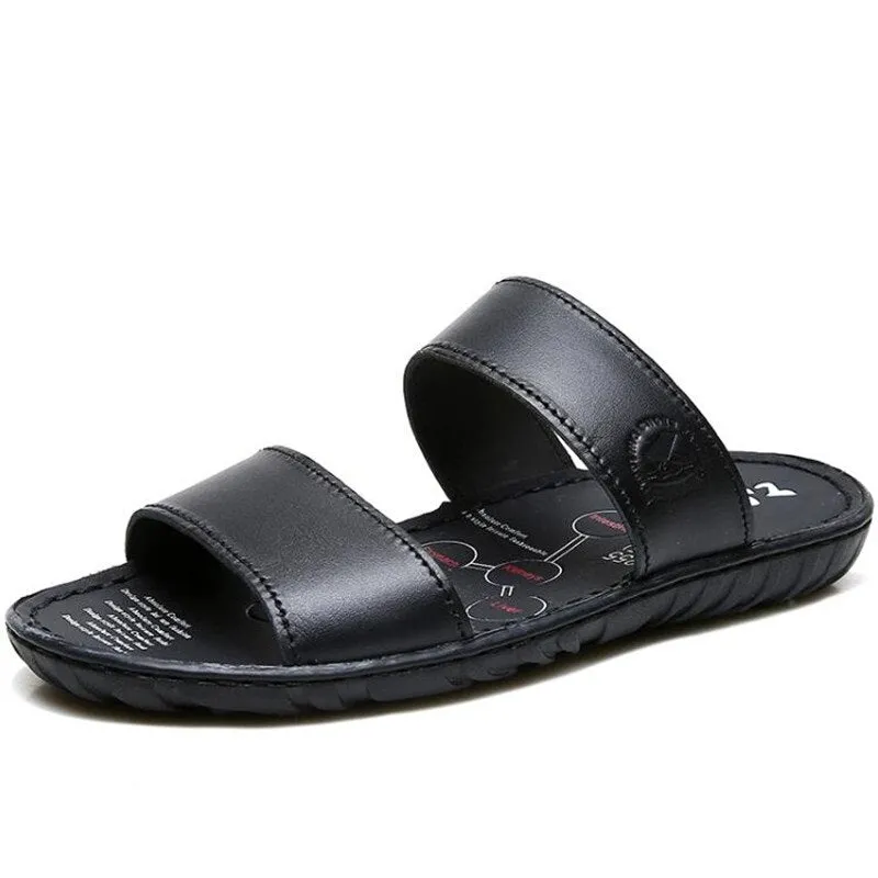 New Genuine Leather Men Slippers