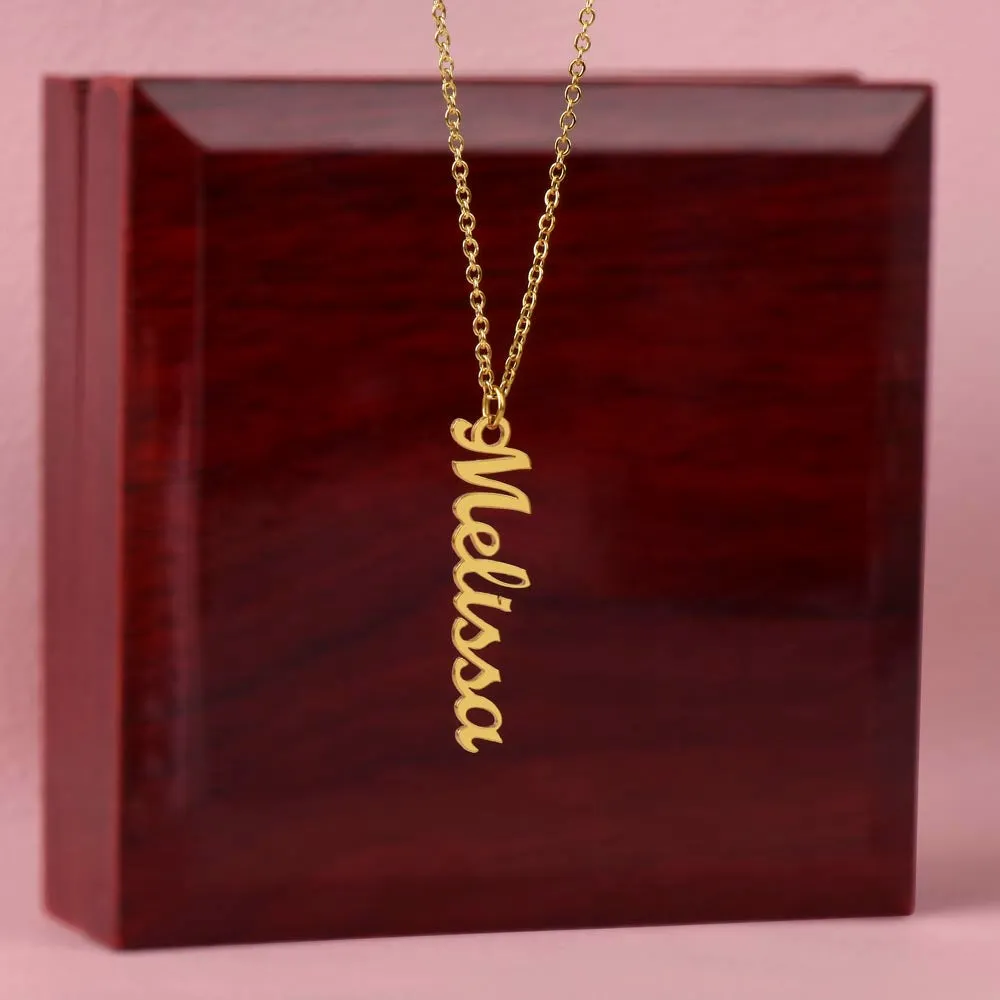 NPBSNDaughter05-01 Personalized Name Vertical Dangling Necklace Gift For Daughter - In My Eyes