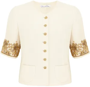Oscar de la Renta beaded jacket Size 14UK