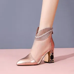 Patent leather high-heeled net boots