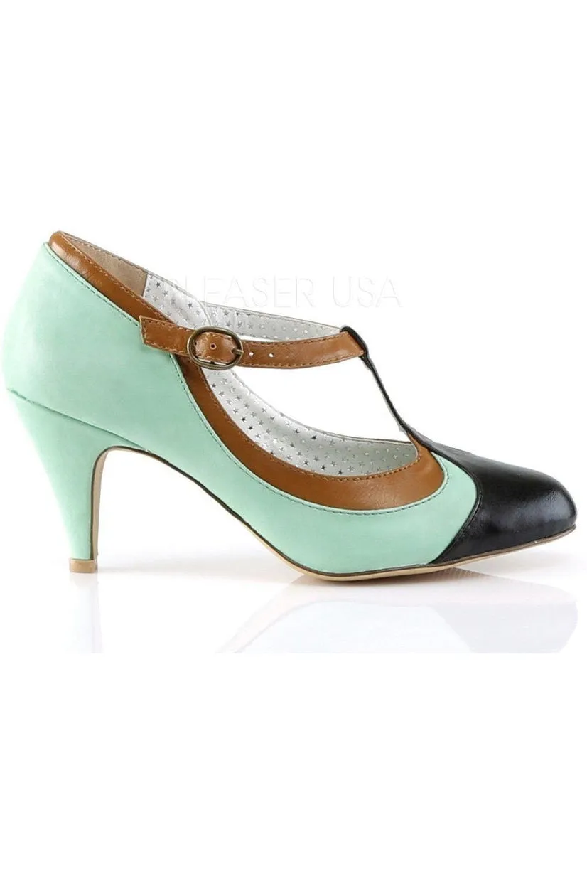 PEACH-03 Pump  | Green Faux Leather
