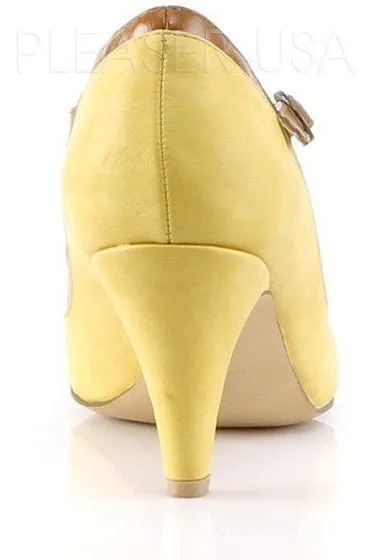 PEACH-03 Pump  | Yellow Faux Leather