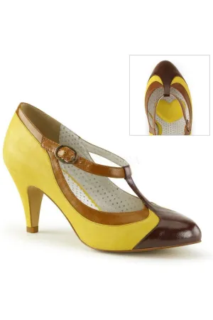 PEACH-03 Pump  | Yellow Faux Leather