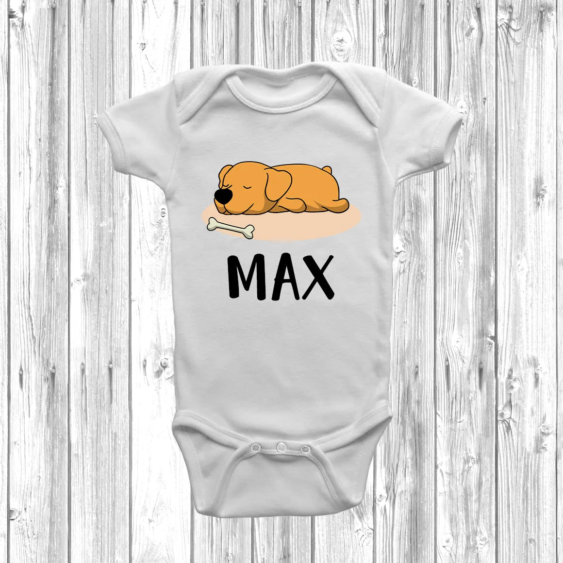 Personalised Rottweiler Lazy Dog Baby Grow