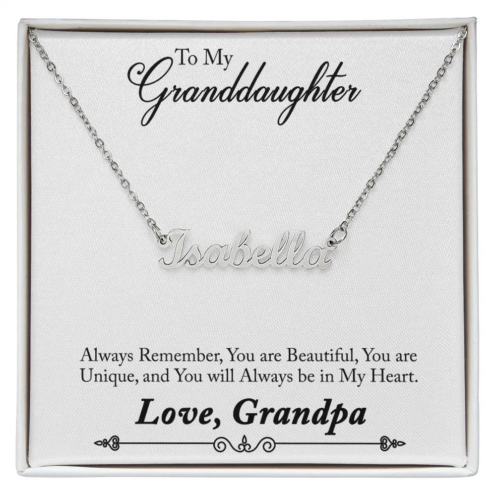 Personalized Name Necklace, with Custom Message Card
