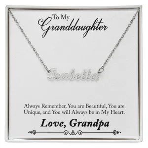 Personalized Name Necklace, with Custom Message Card