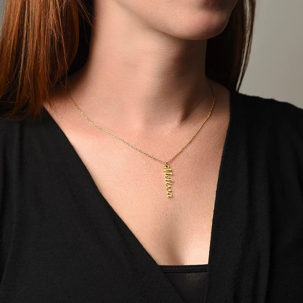 Personalized Name Vertical Dangling Necklace Gift For Daughter Sailboat2A