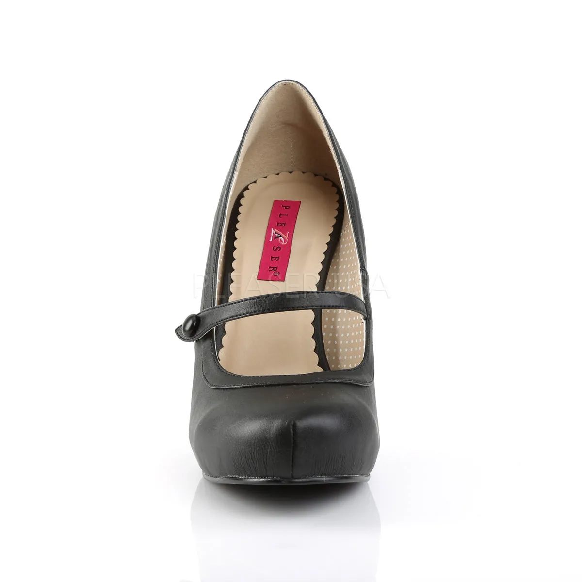 PINUP-01  Black Faux Leather