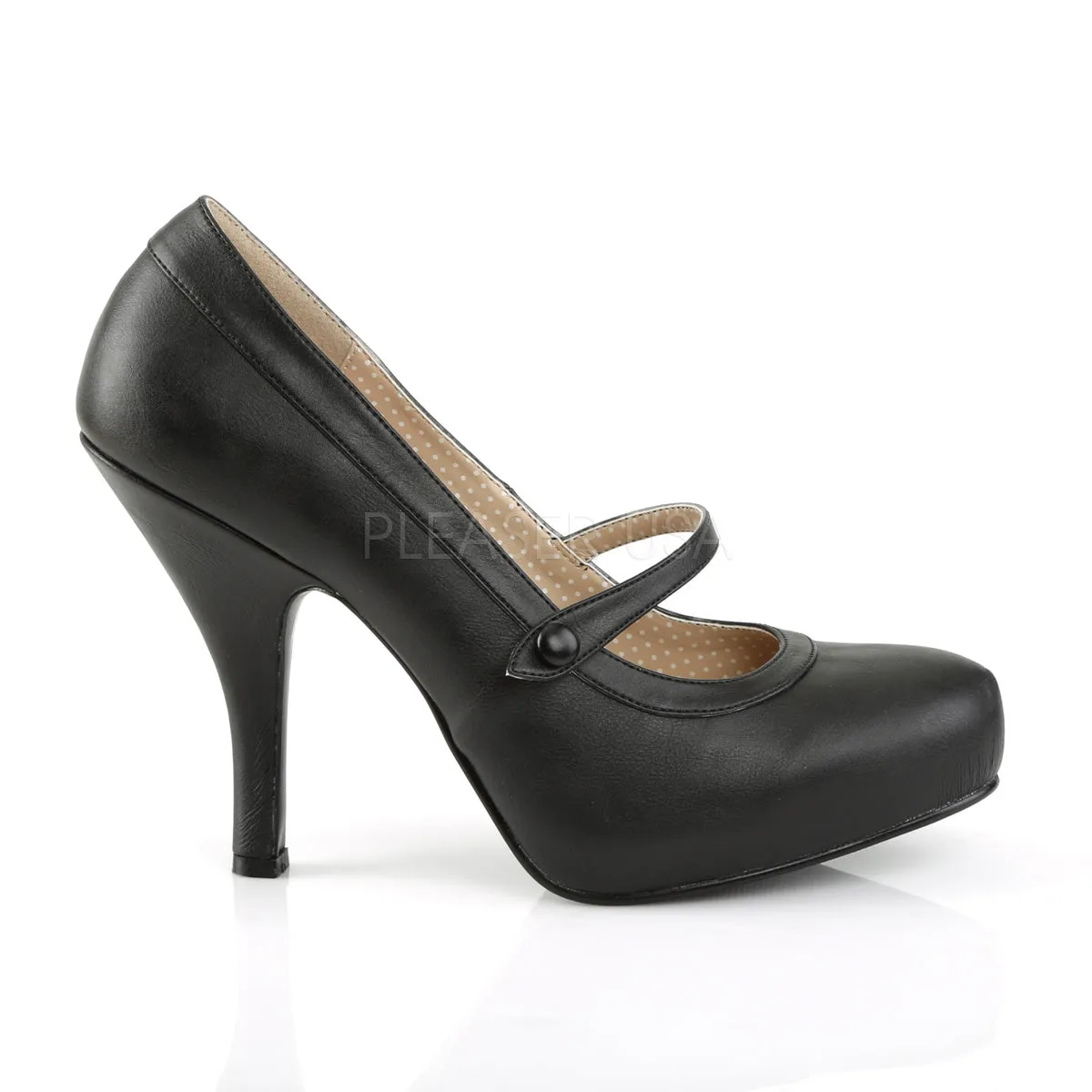 PINUP-01  Black Faux Leather