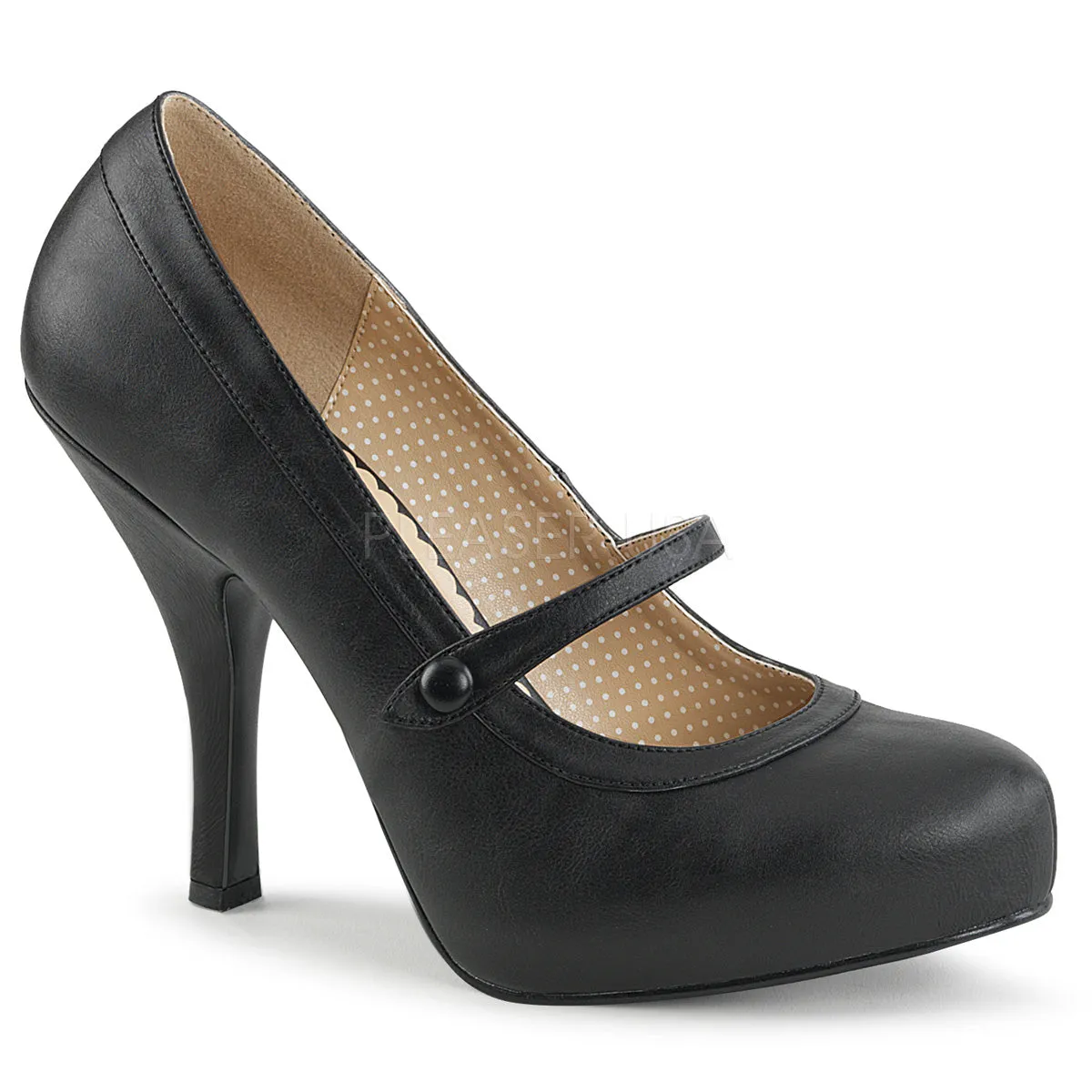 PINUP-01  Black Faux Leather