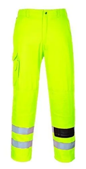 Portwest Hi-Vis Combat Work Trousers with Kneepad pockets  - E046