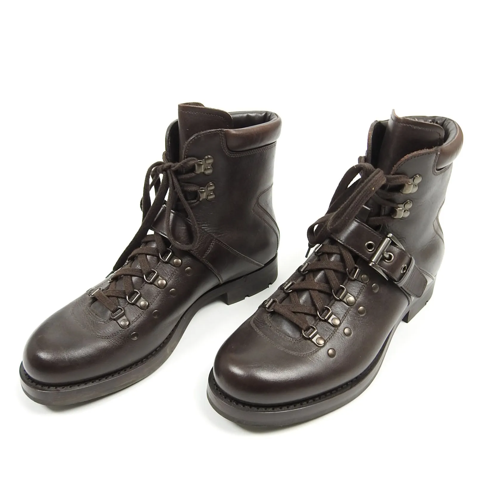 Prada Lined Hiking Boot Brown UK 7