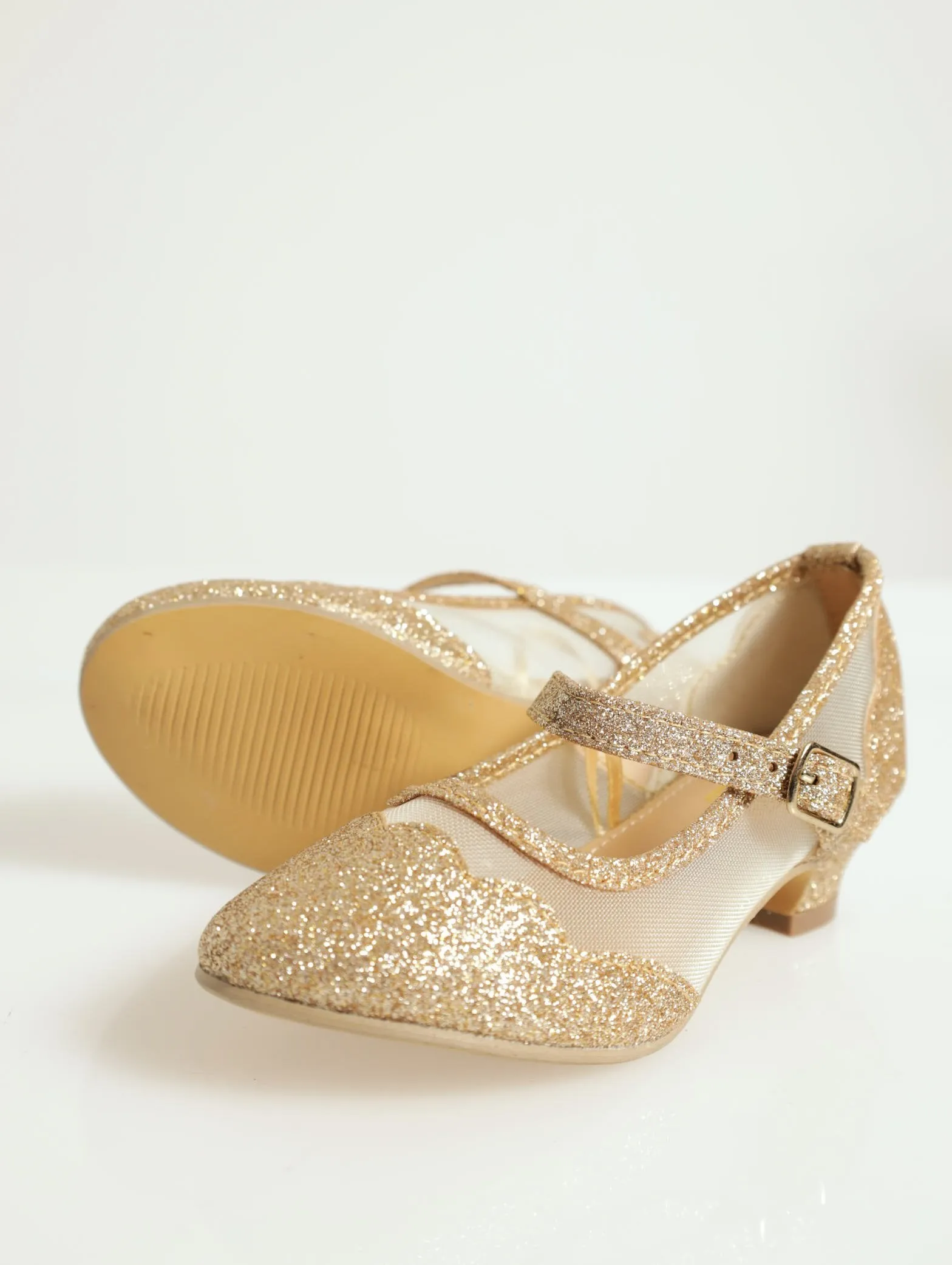 Pre-Girls Mesh Heel - Gold