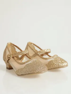 Pre-Girls Mesh Heel - Gold
