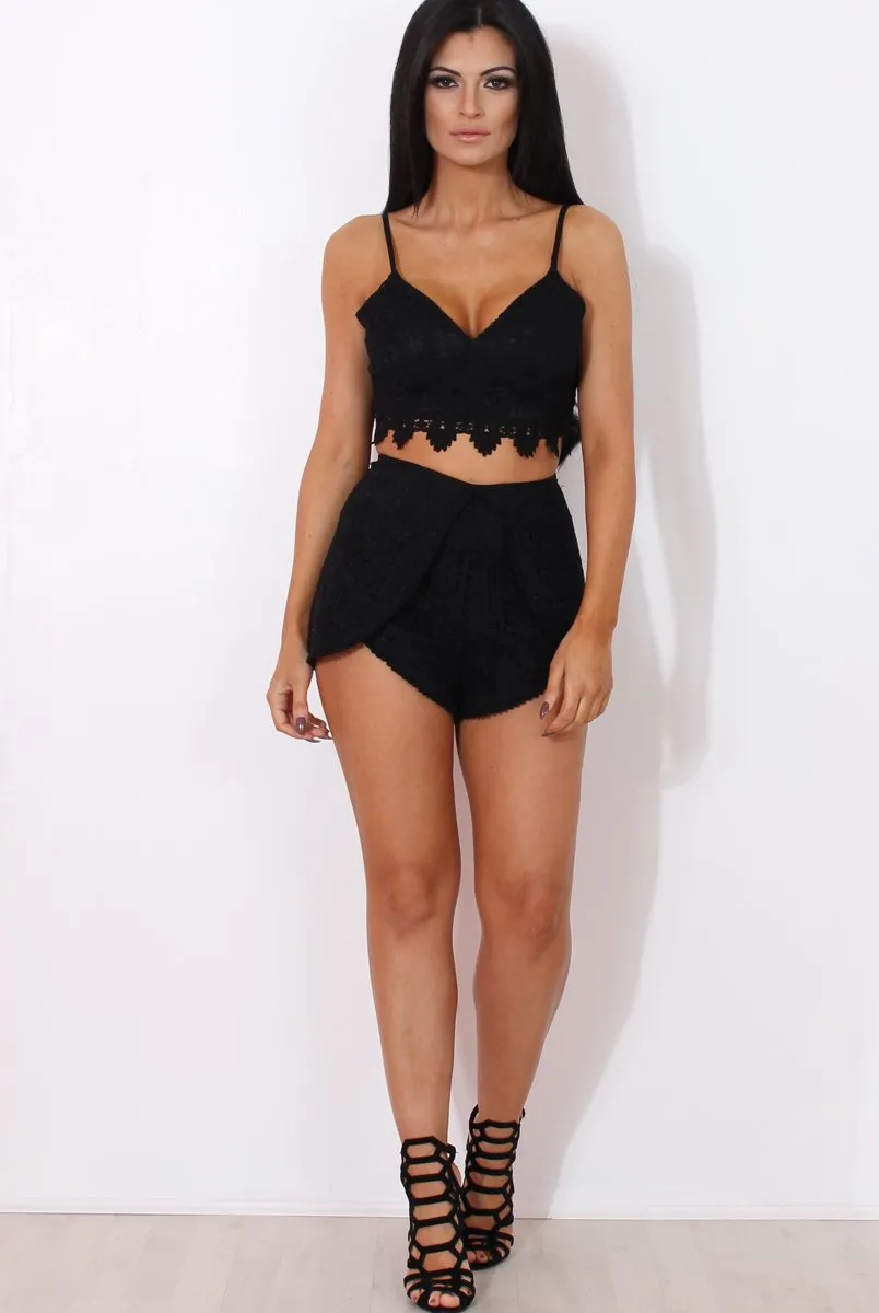 Rachel Black Crochet Top