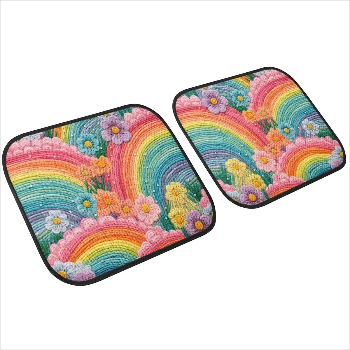 Rainbow Flowers Car Floor Mats