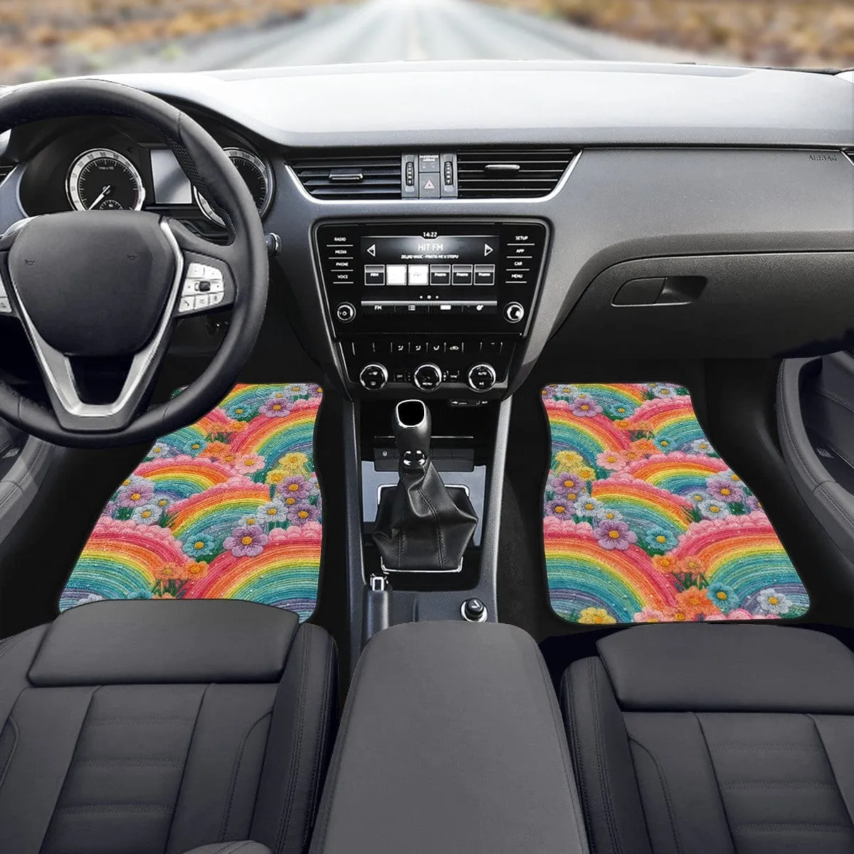 Rainbow Flowers Car Floor Mats