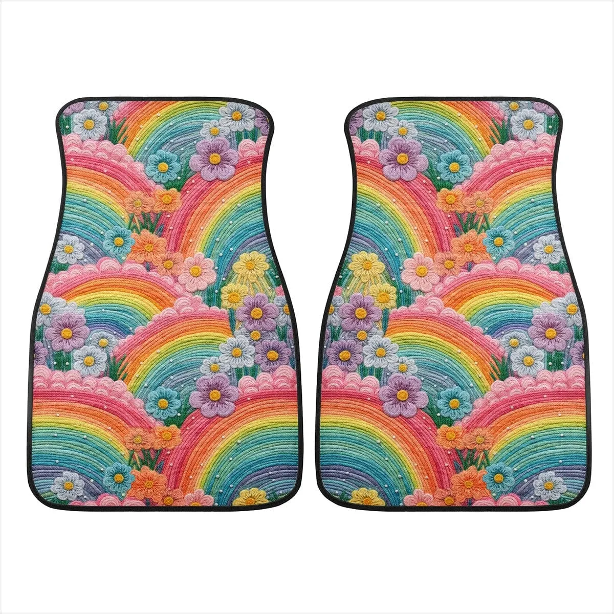 Rainbow Flowers Car Floor Mats