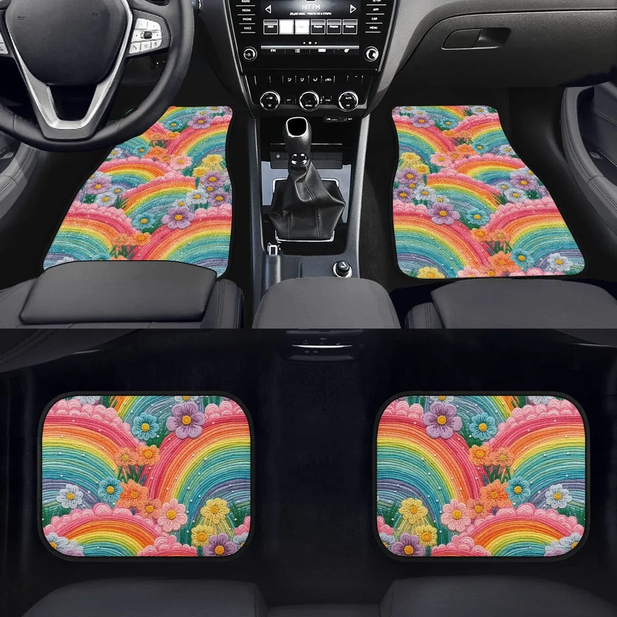 Rainbow Flowers Car Floor Mats