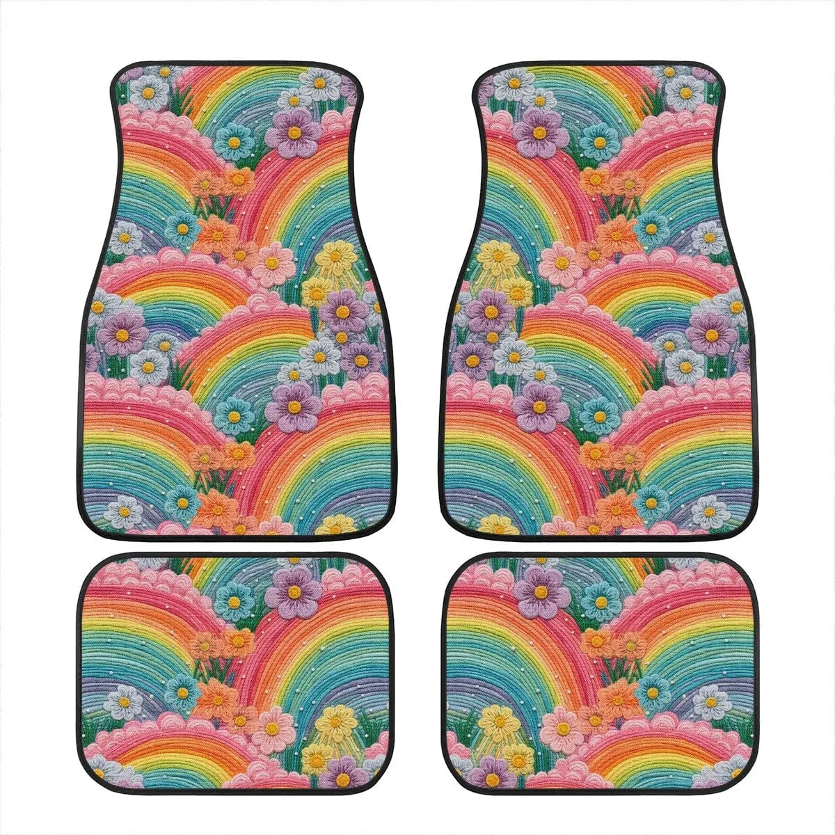 Rainbow Flowers Car Floor Mats