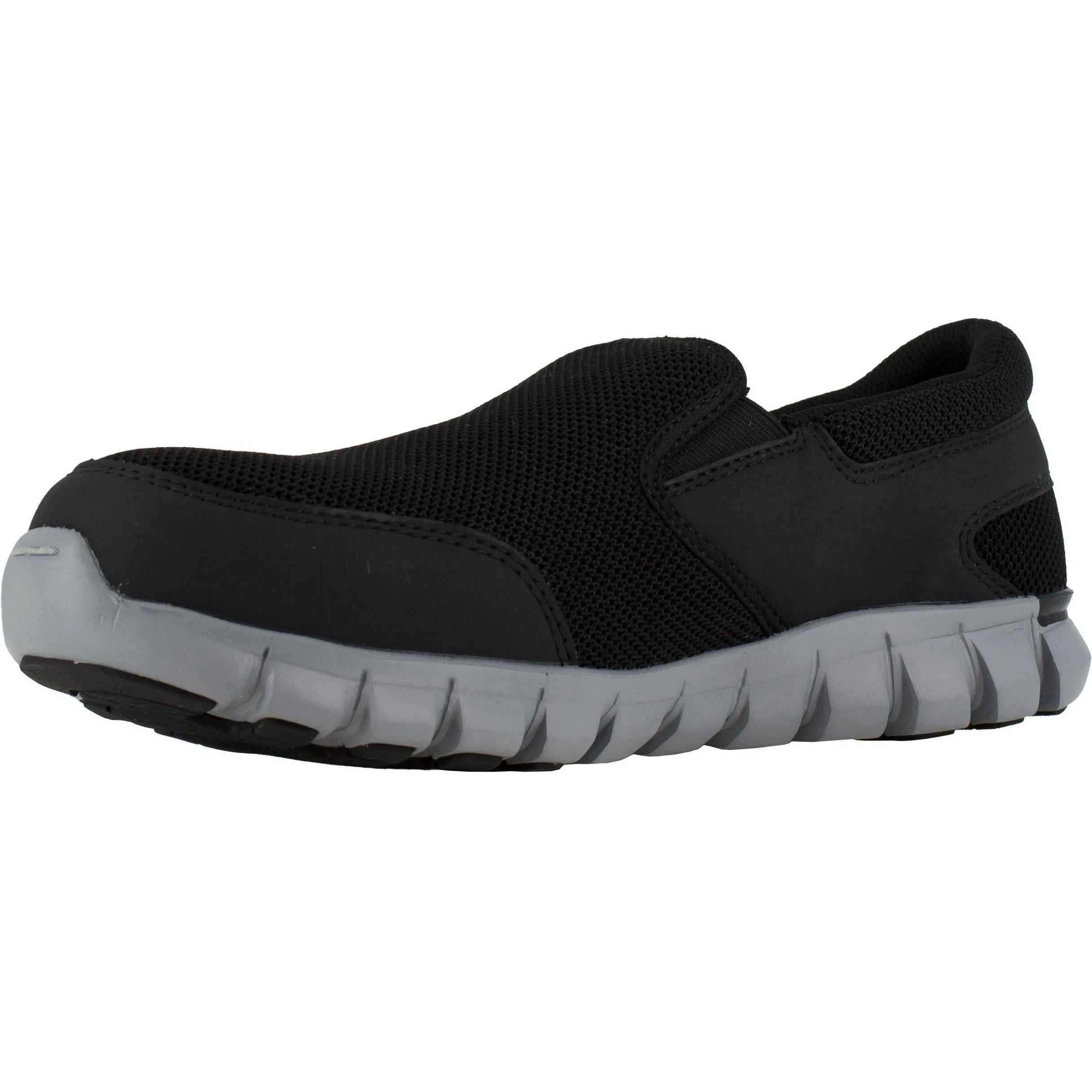 Reebok Men's Sublite Cushion Alloy Toe Athletic Work Shoe- Black- RB4037