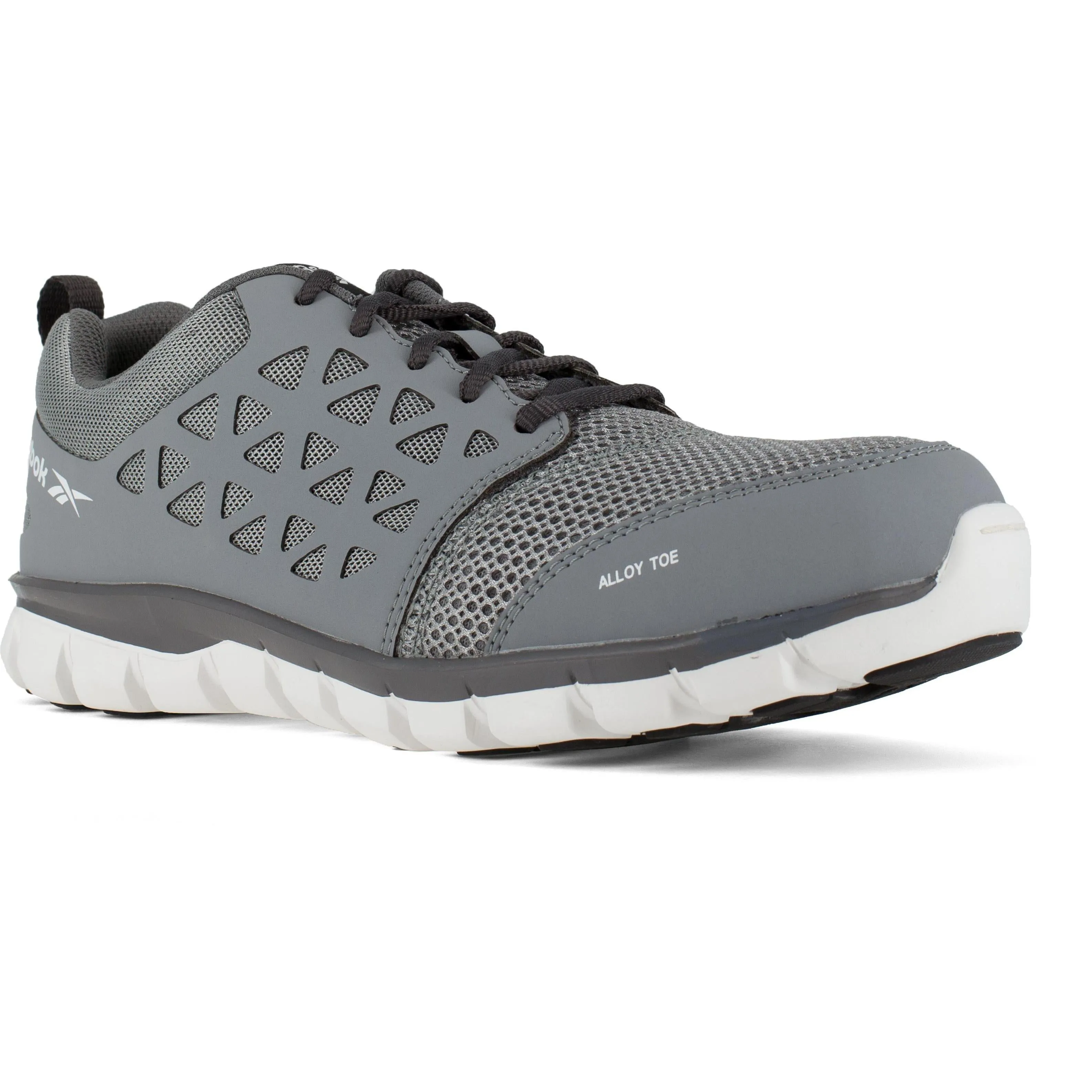 Reebok Men's Sublite Cushion Alloy Toe Athletic Work Shoe- Grey- RB4042