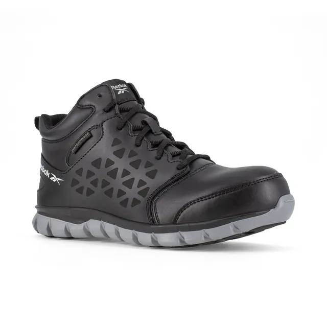 Reebok Women's Sublite Cushion Comp Toe WP Athletic Work Shoe - Black - RB414