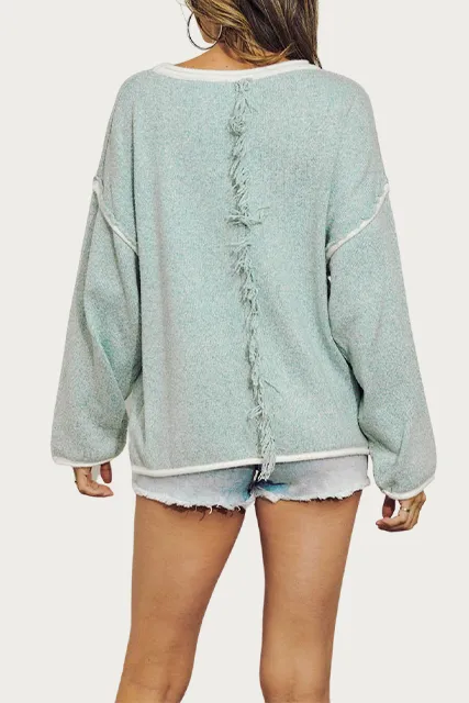 RIBBED-KNIT CREWNECK SWEATER