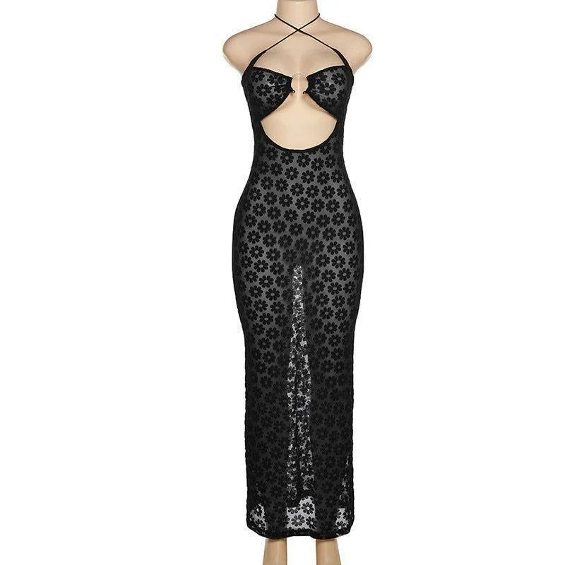 Riverside Mesh Daisy Printed Maxi Dress