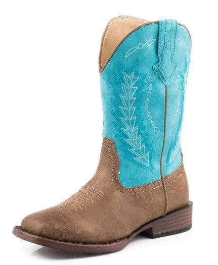 Roper Boots Kids Billy Tan/Turquoise
