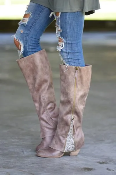 Sassy Classy in Taupe Boots