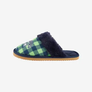Seattle Seahawks Womens Plaid Sherpa Mule Slipper